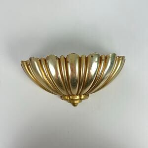 Vintage SyroCo Inc. MCM Gold Wall Basket Victorian Decor USA 4245